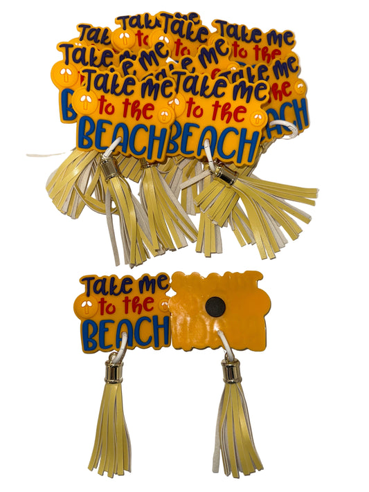 "Take Me to the beach" charm with tassel (12pc)