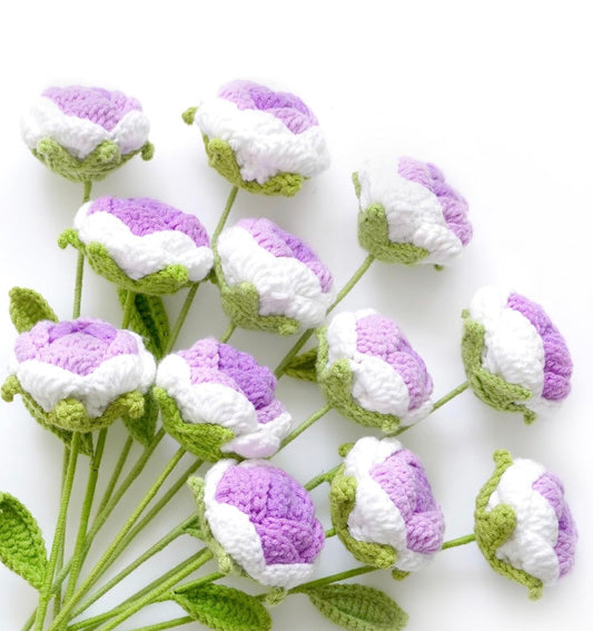 Purple Crochet Flower(12pc)