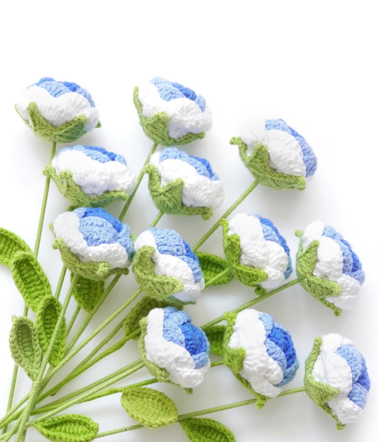 Blue Crochet Flower(12pc)